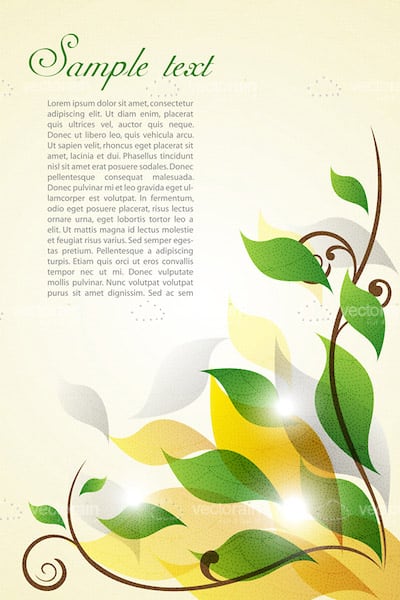 Glossy Floral Background with Sample Text